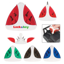 Business gift portable travel use mini size triangle advertising logo printed ABS plastic 4 bits screwdriver tool kit set